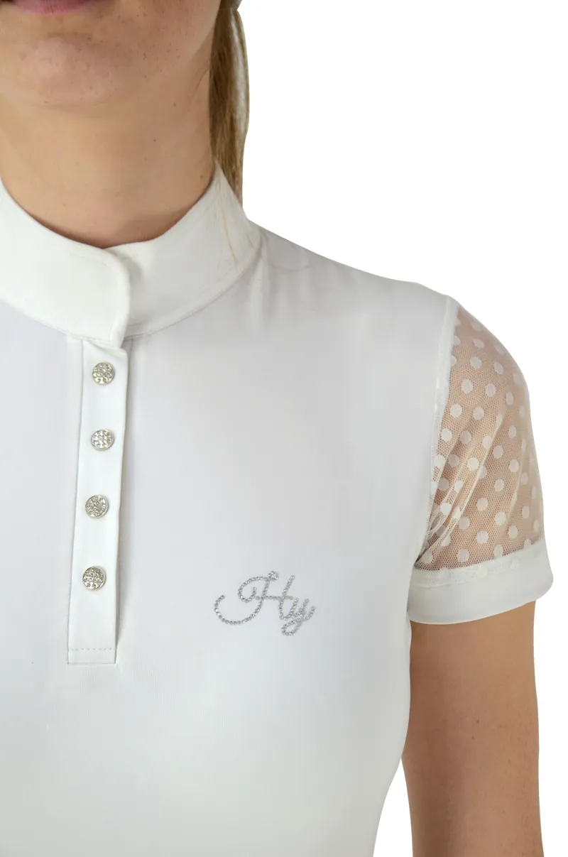 Hy Equestrian Lydia Lace Show Shirt - White-3